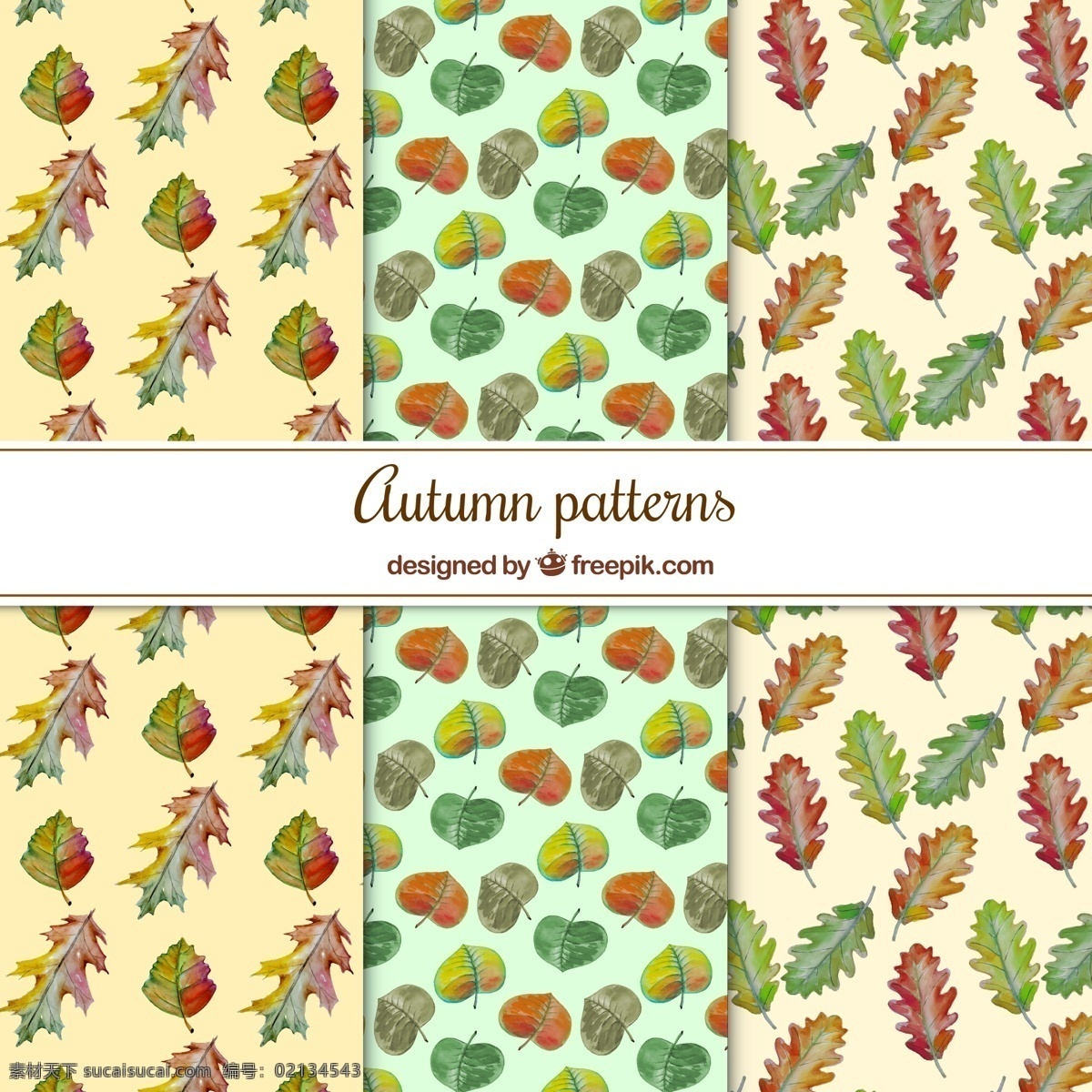 秋天 树叶 图案 水彩 包 背景 自然 可爱 五颜六色 装饰 多彩的背景 无缝图案 自然背景 图案背景 马赛克
