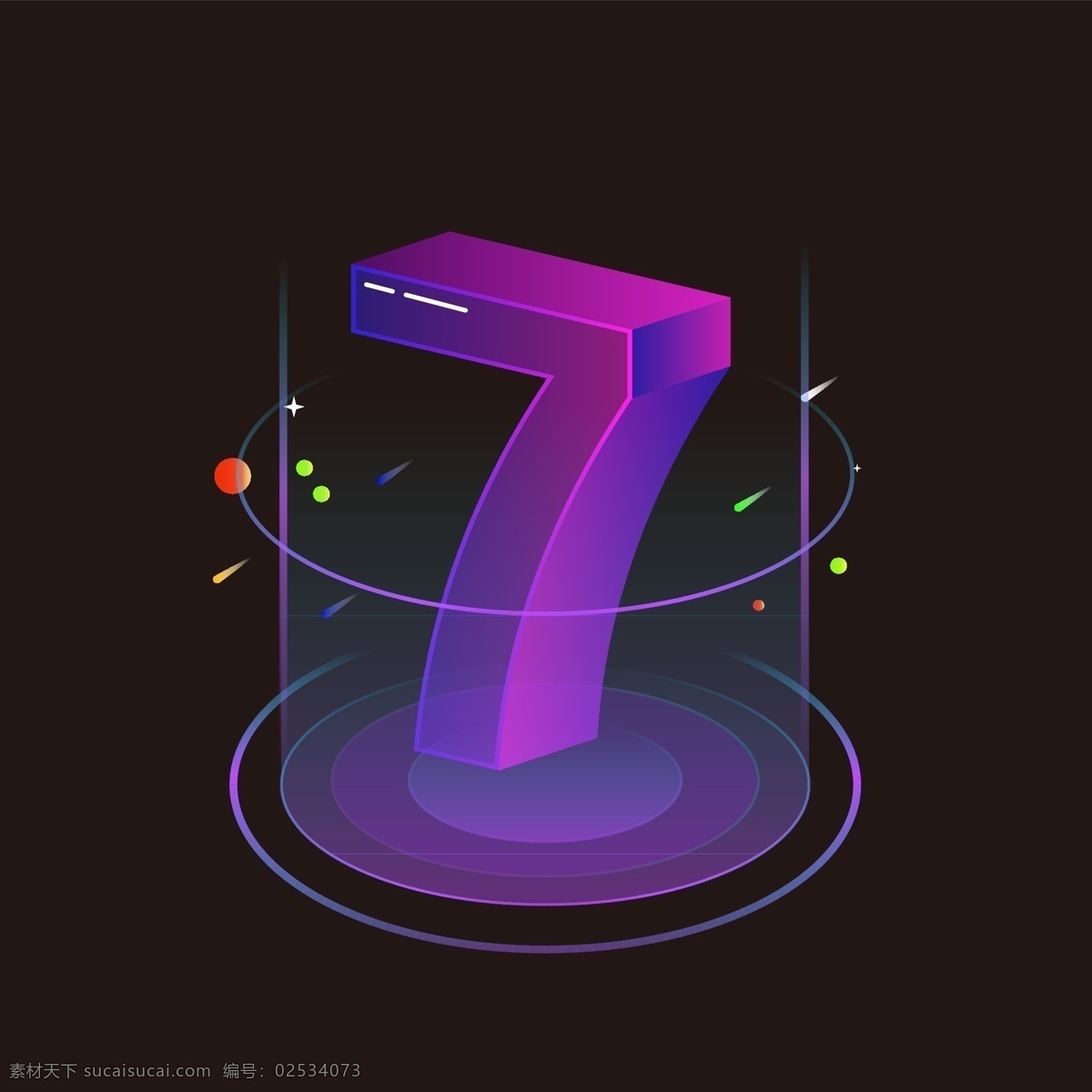 渐 变色 倒计时 立体 数字 渐变色 立体数字 装饰 2.5d 炫酷 紫色 立体效果 2.5d插画