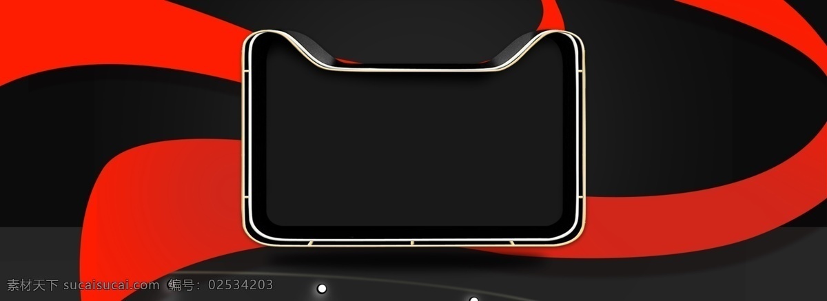 红色 线条 黑色 背景 时尚 红色线条 黑色猫头框 商务 黑色背景 banner
