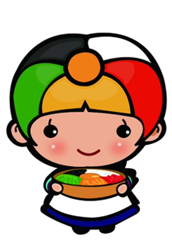小厨娘 厨娘 拌饭 拌菜 拌面 logo 标志 卡通人物 可爱 小孩 卡通设计