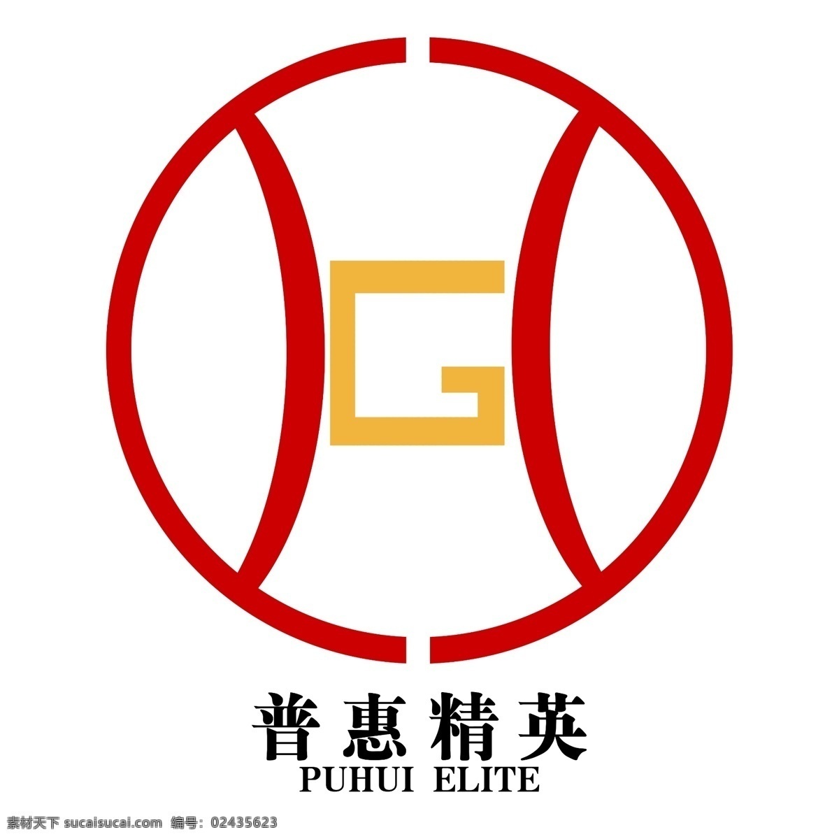 铜钱 形式 logo 铜钱形式 普惠精英 白色