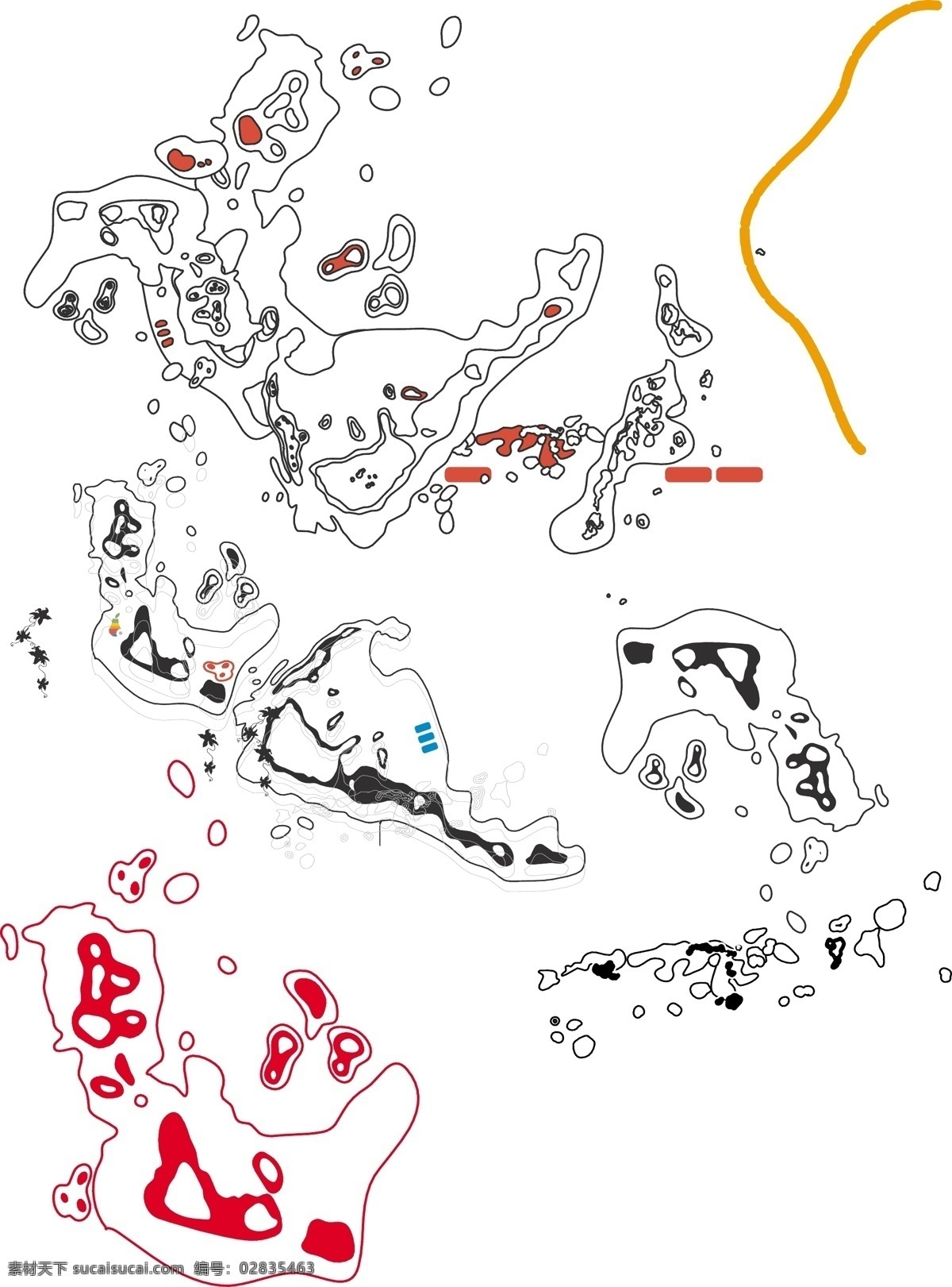 超酷 元素 潮流 地图 模板 设计稿 时尚 素材元素 图案 线条 源文件 矢量图