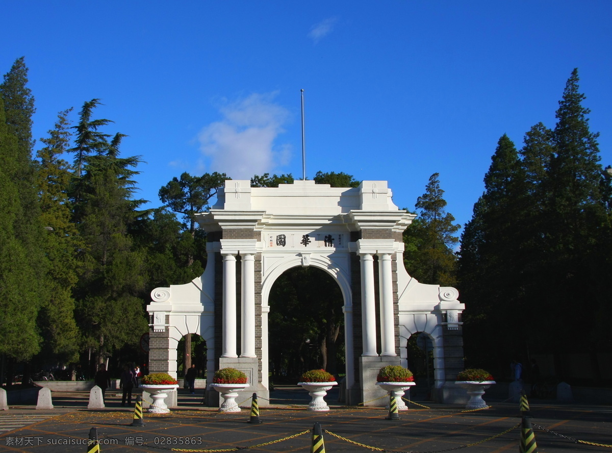 清华大学 校园 一角 清华 清华园 角落 风景 人文 秋 二校门 牌楼 校园风景 园林建筑 建筑园林