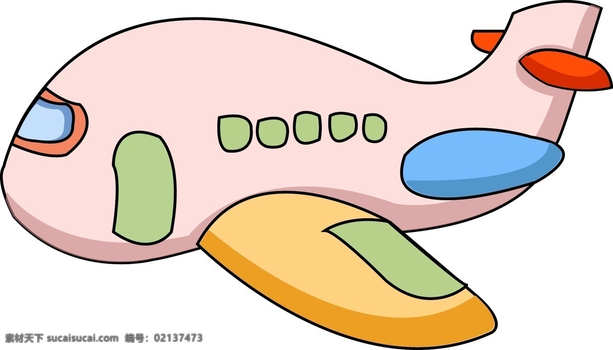 手绘飞机 飞机 插画 元素 粉色 手绘 礼物 直播 动漫动画