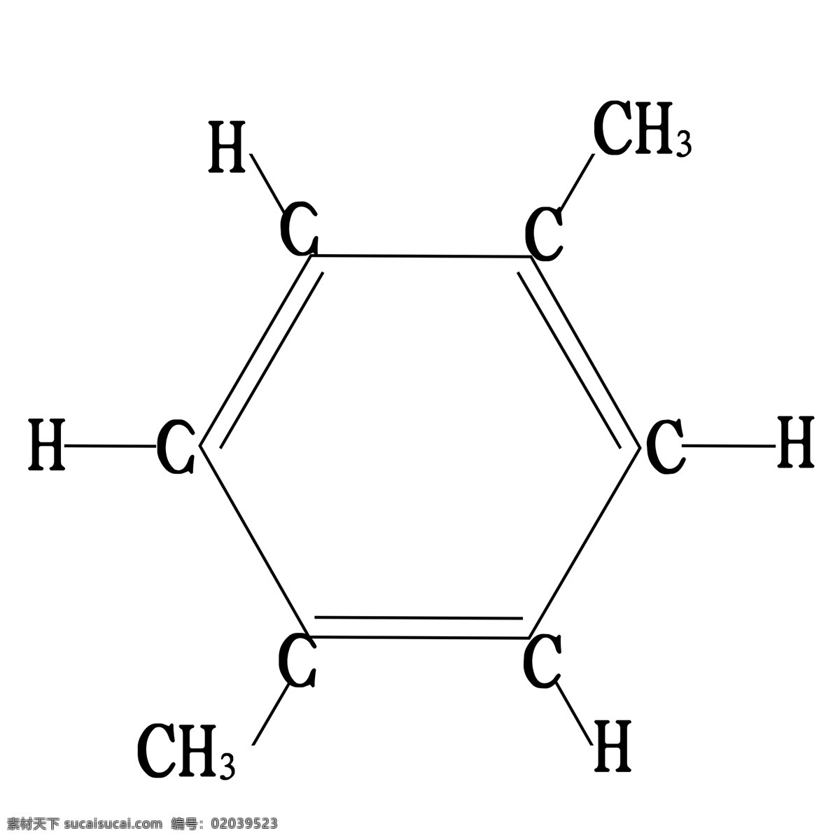 邻 二甲苯 分子 结构式 示意图 不规则图形 化学教学 高分子