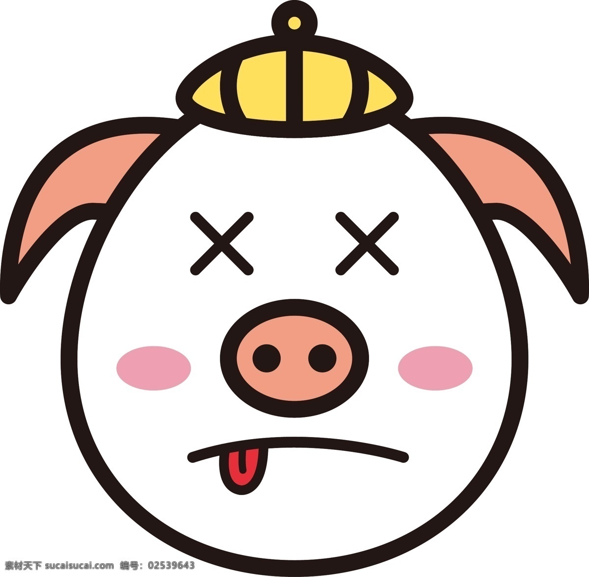 猪 晕 表情 包 卡通 可爱 生肖 商用 元素 表情包 生肖猪 可商用