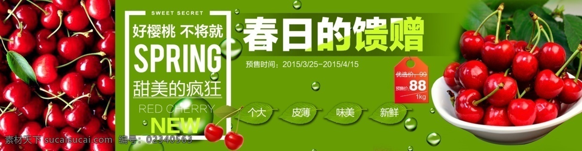 樱桃免费下载 春天 水珠 新鲜 樱桃 原创设计 原创淘宝设计