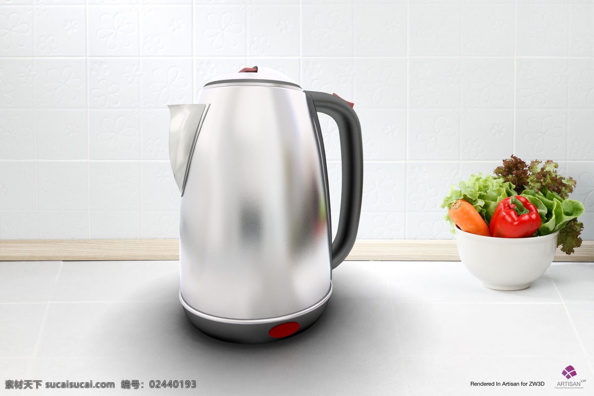 水壶 cad cam zw3d 灰色