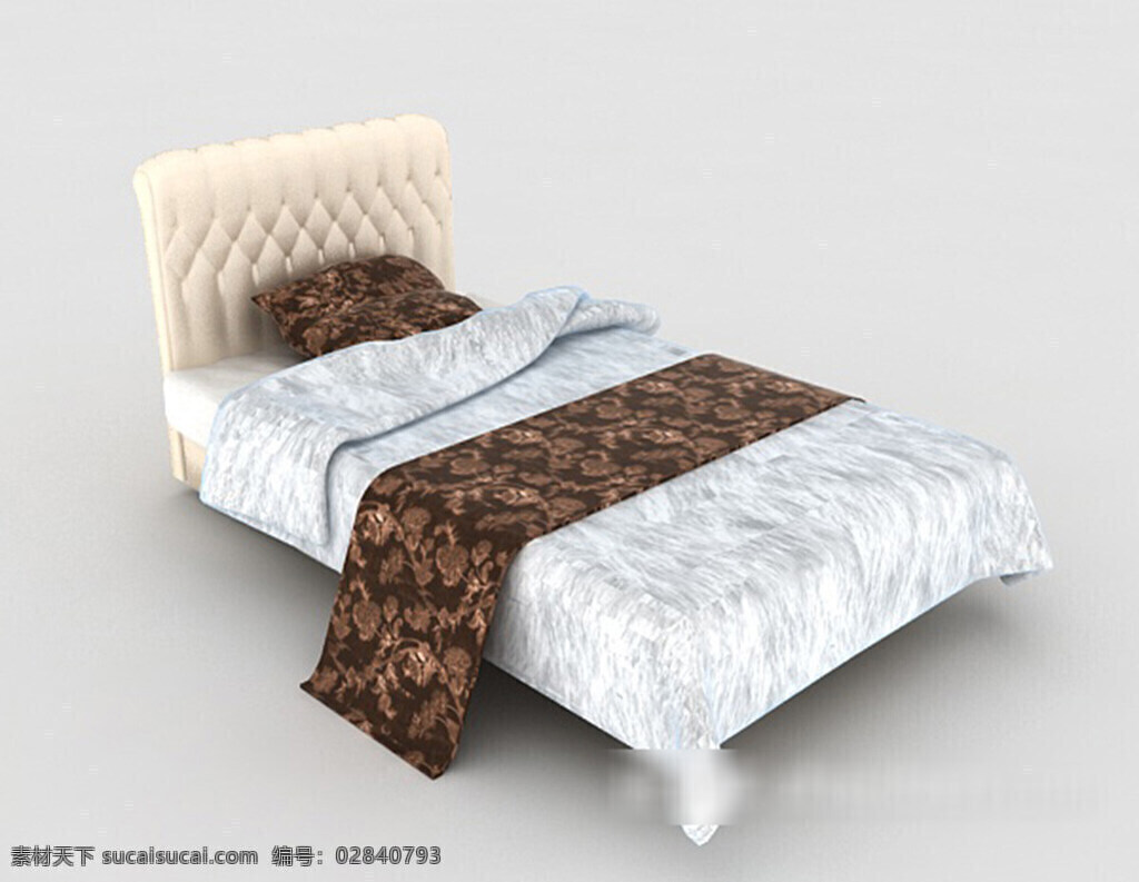 现代 个性 单人床 3d 模型 3d模型 3d模型下载 欧式风格 室内设计 现代风格 室内家装 中式风格模型