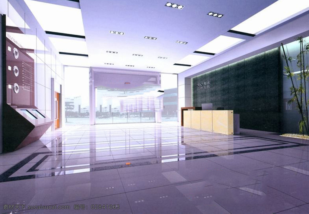 公司 前台 大厅 3d 模型 模型免费下 载 3d模型 企业 室内设计 max 白色