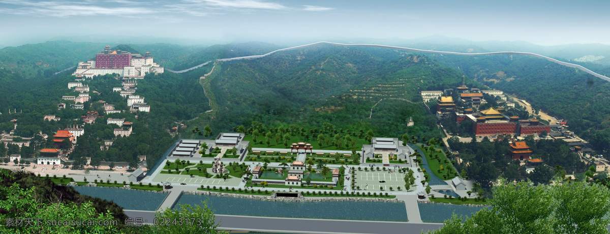 外八庙 鸟瞰 古建 三维 外庙 航拍