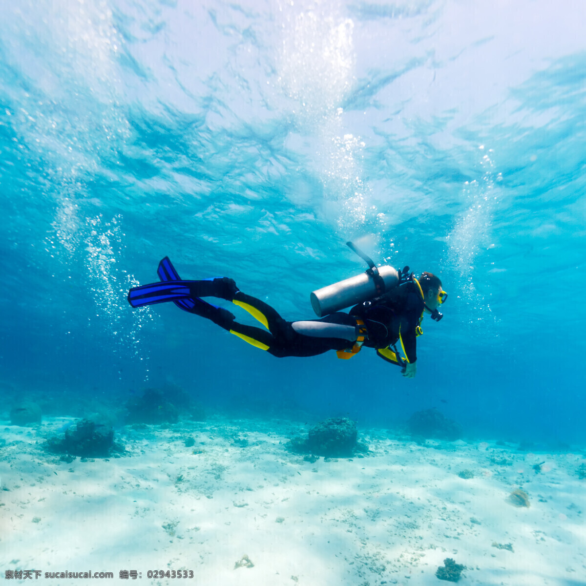 深海潜水 海底 潜水 大海 清清潜水员 旅游摄影 人文景观