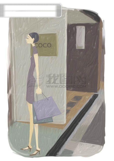 插画免费下载 插画 购物 逛街 美女 时尚 矢量图 矢量人物