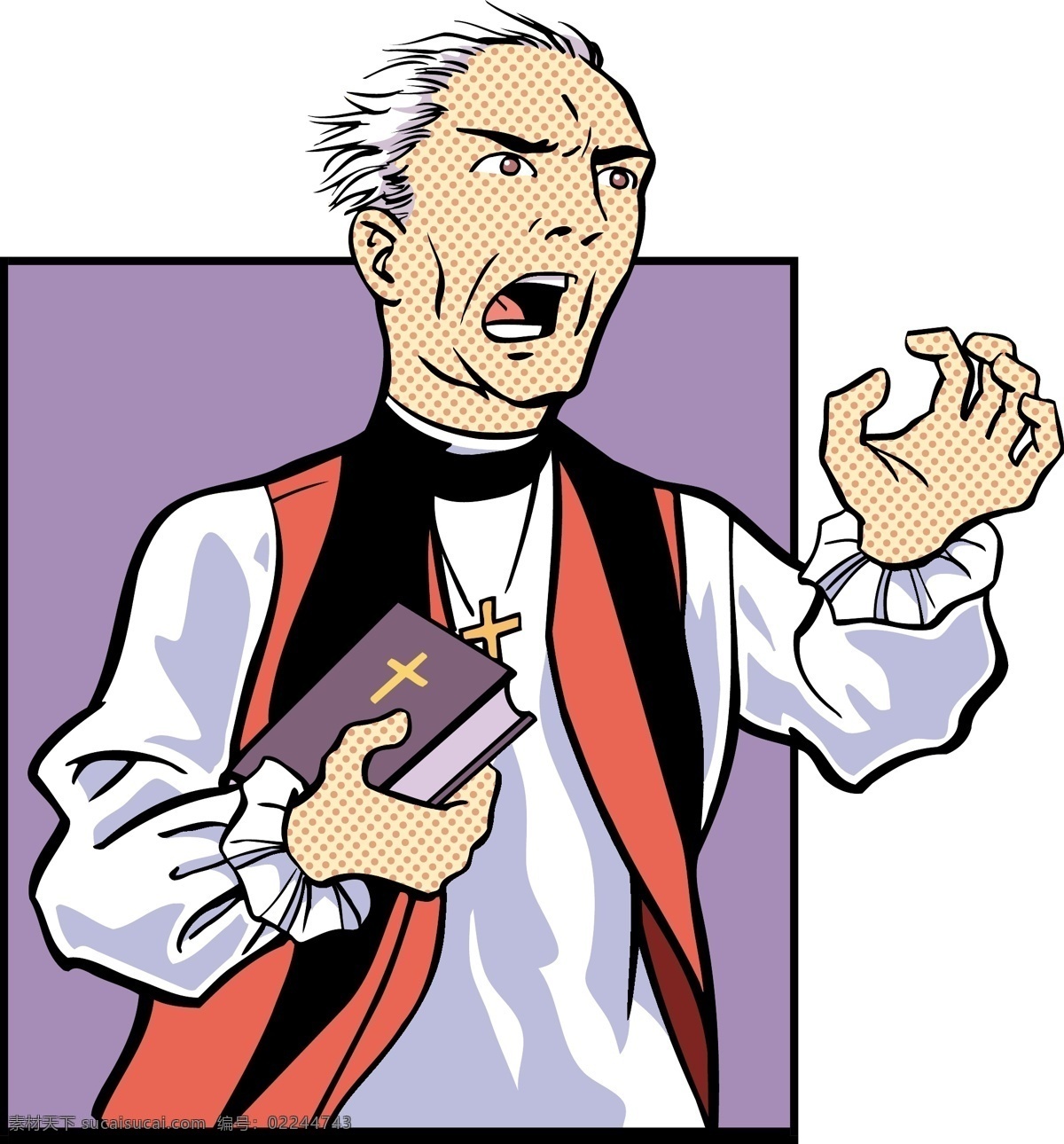 神父免费下载 漫画人物 人物 神父 教堂素材 矢量图 矢量人物