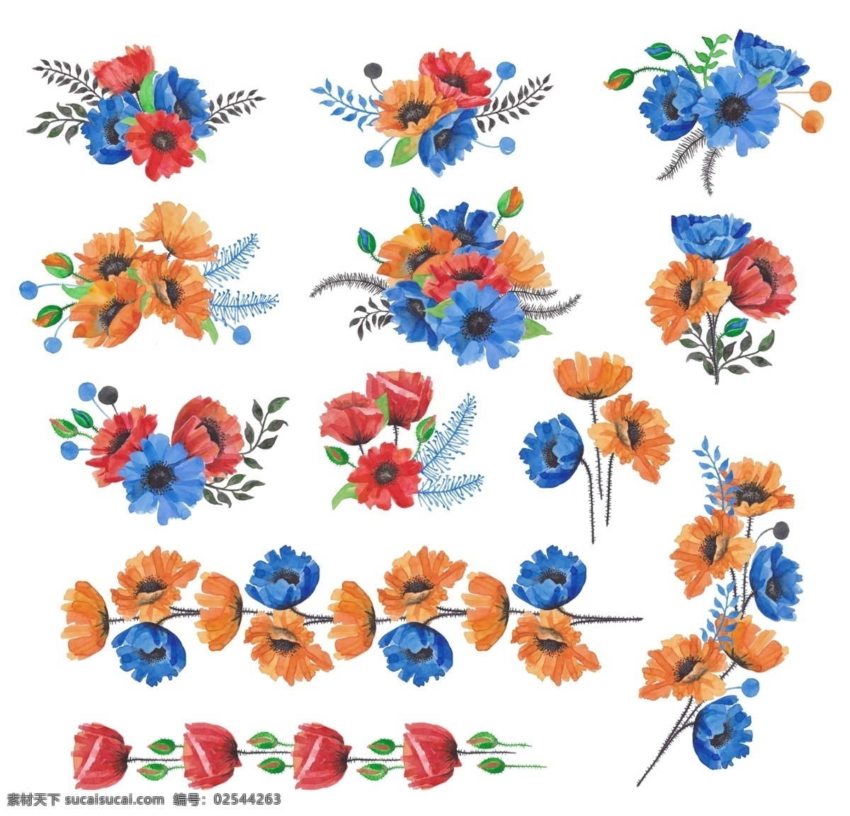 点缀 美丽 花卉 源文件 海报设计装饰 花店 花束 设计素材 淘宝素材 装饰