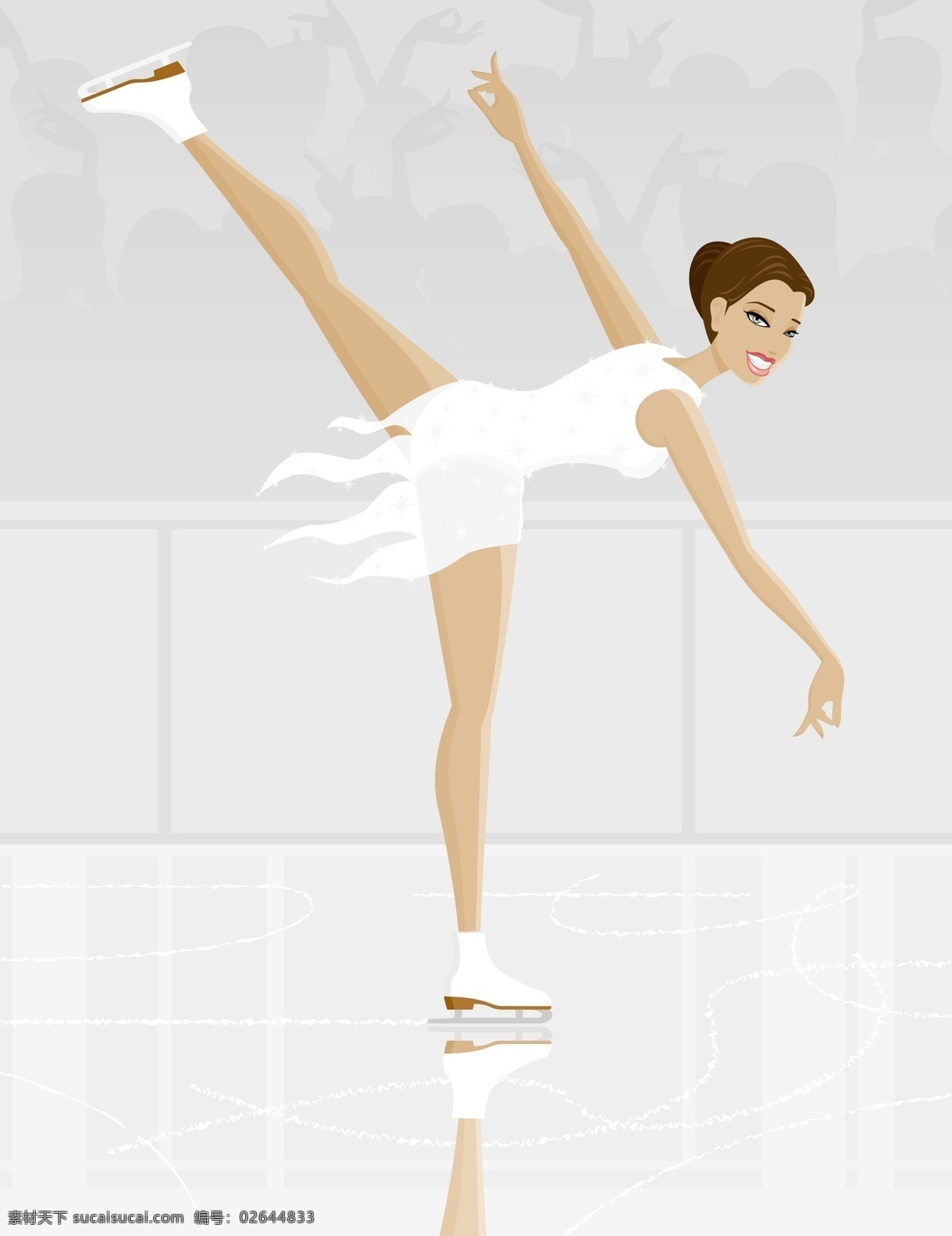 运动 女性 插画 矢量 滑冰 女孩 矢量图形 体操 体育 跳水 平衡梁 花样游泳 日常生活