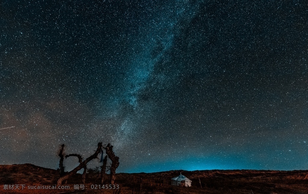 大漠星空图片 星轨 星空 大漠 怪柳 沙漠 星星 夜空 大漠风 自然景观 自然风景