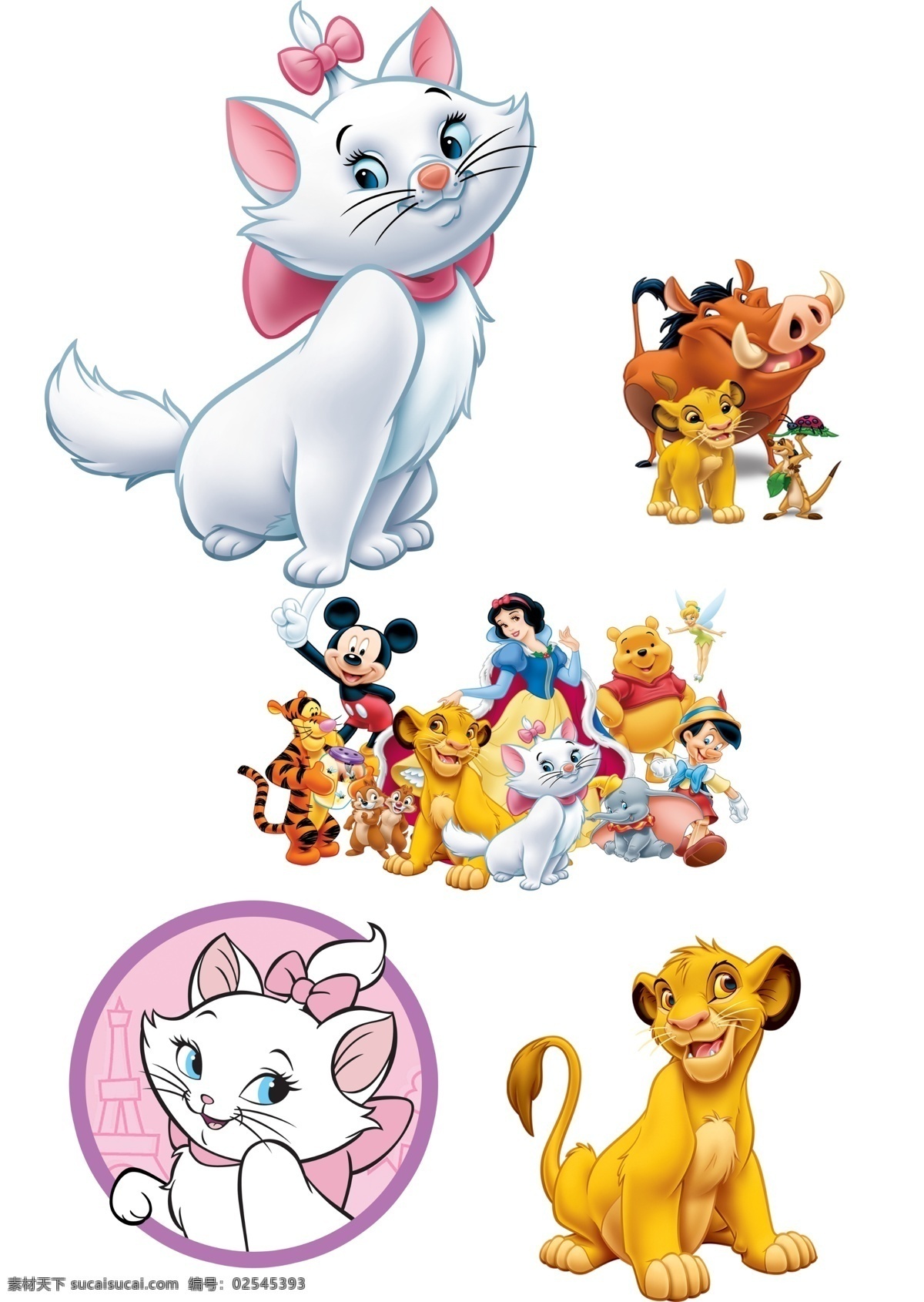 迪士尼高清 迪士尼 维尼 白雪公主 米奇 玛丽猫 动漫动画 动漫人物