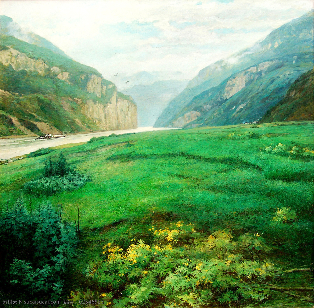 三峡 风景 油画 绘画艺术 油画写生 三峡风景 油画风景写生 风景油画 装饰画 书画文字 文化艺术