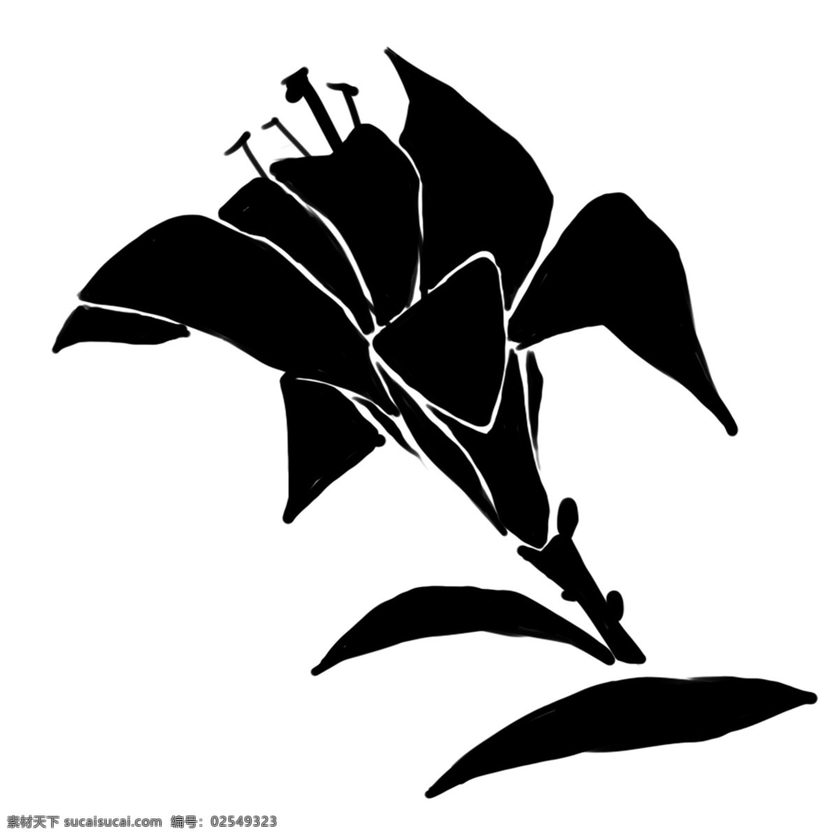 黑色 花朵 装饰 插画 黑色的花朵 植物装饰 黑色的叶子 创意花朵 立体花朵 春季花朵 立春花朵