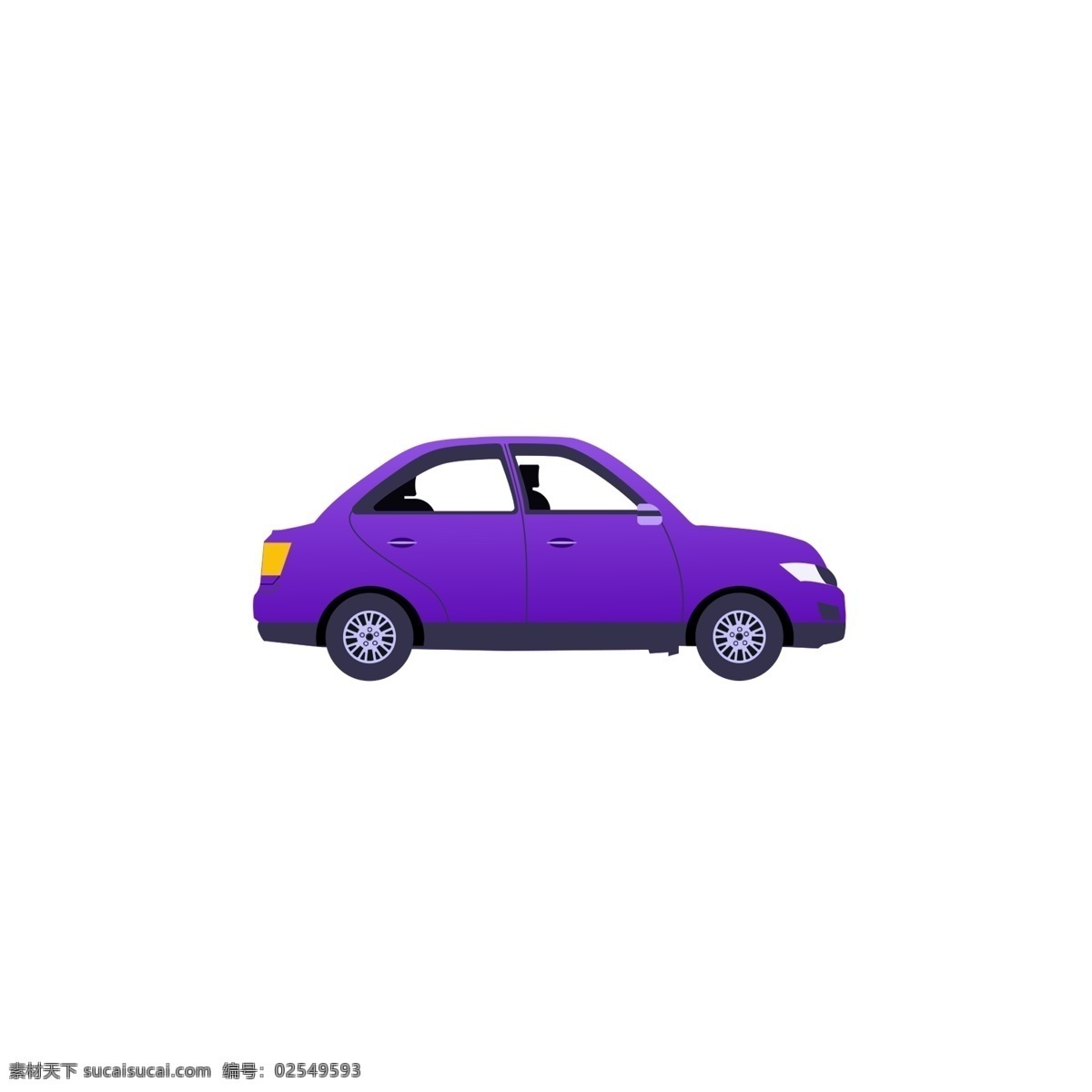 紫色 卡通 小汽车 发动 gif 动图 动态 汽车 交通工具 开车 机动车 效果元素