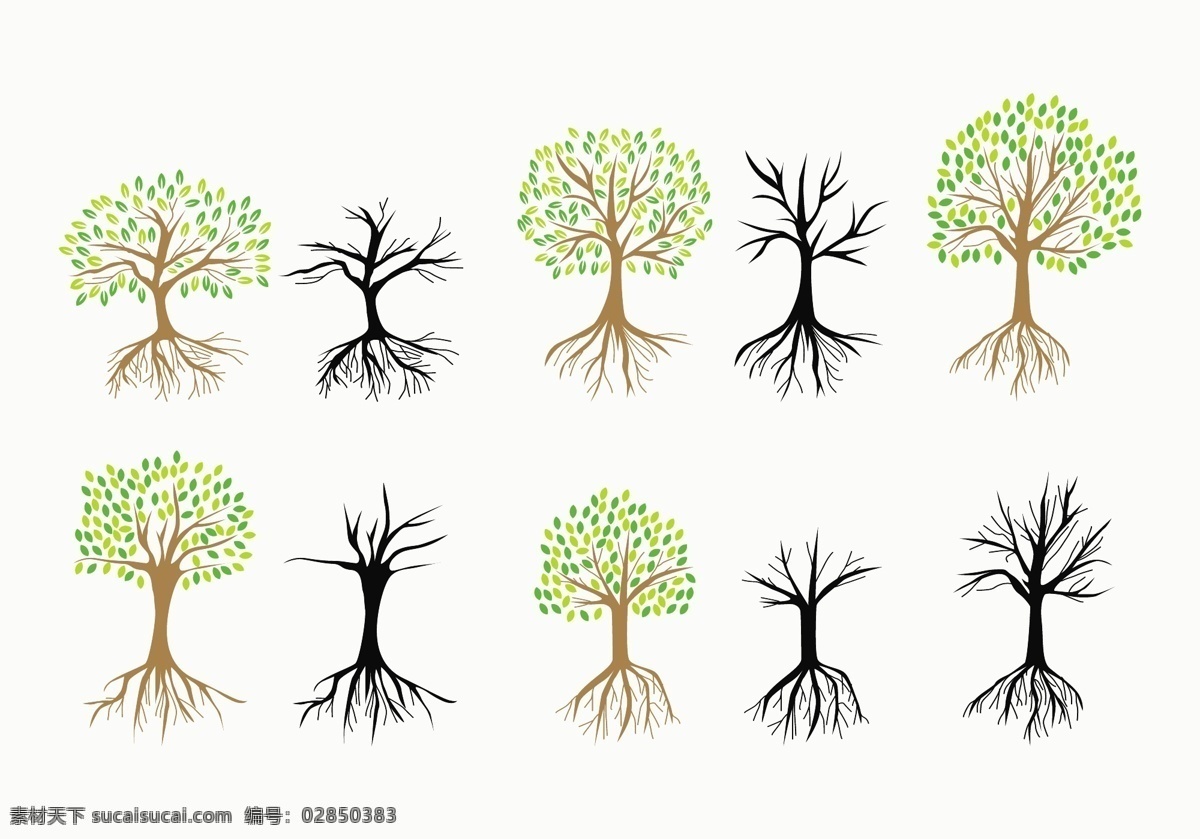手绘树木素材 植物素材 手绘植物 手绘树木 树木 手绘树 树
