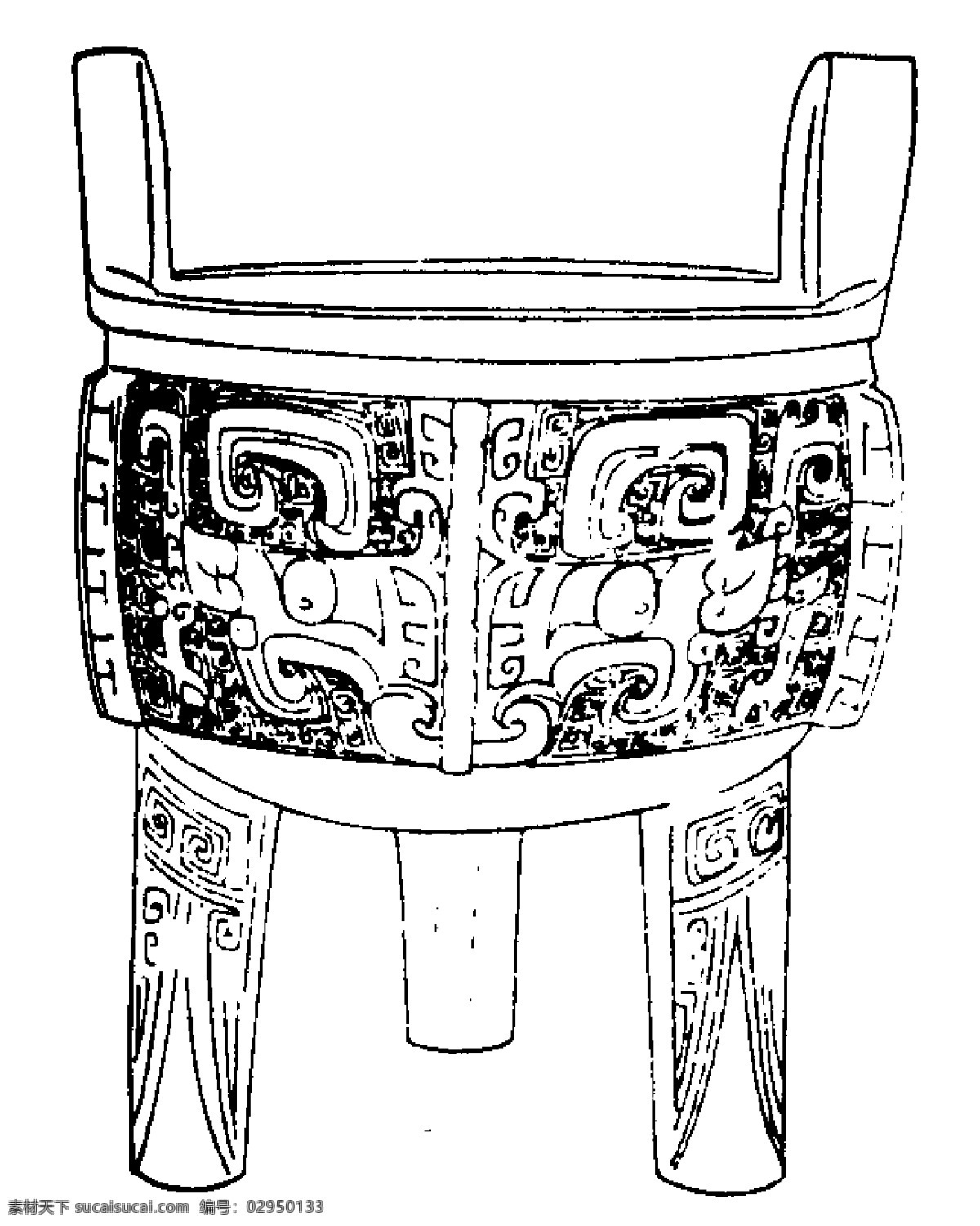 商周 时代 器物 图案 中国传统图案 图案32 设计素材 器物图案 装饰图案 书画美术 白色