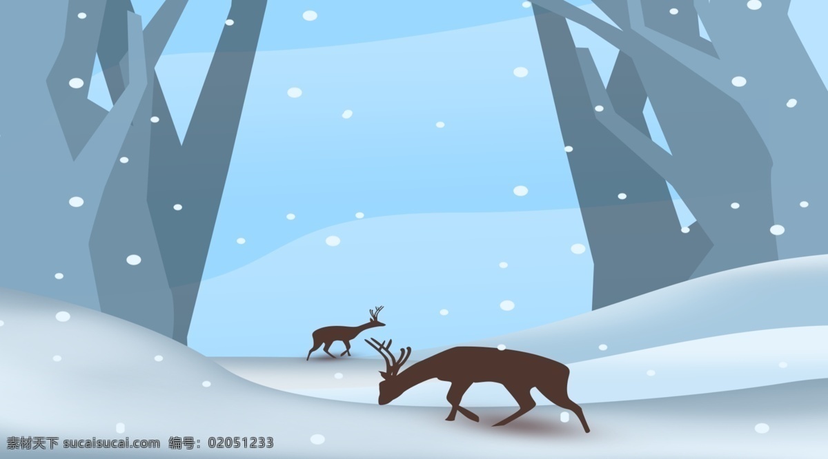 大寒 蓝色 树林 雪景 背景 大雪背景 下雪 冬季素材 背景设计 树林雪景背景
