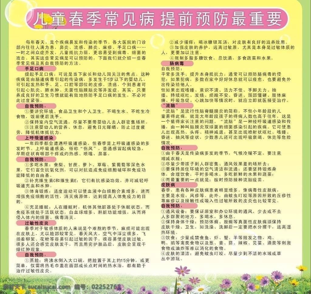 儿童 春季 常见病 预防 手足口病 肠病毒 病预防 矢量 psd源文件