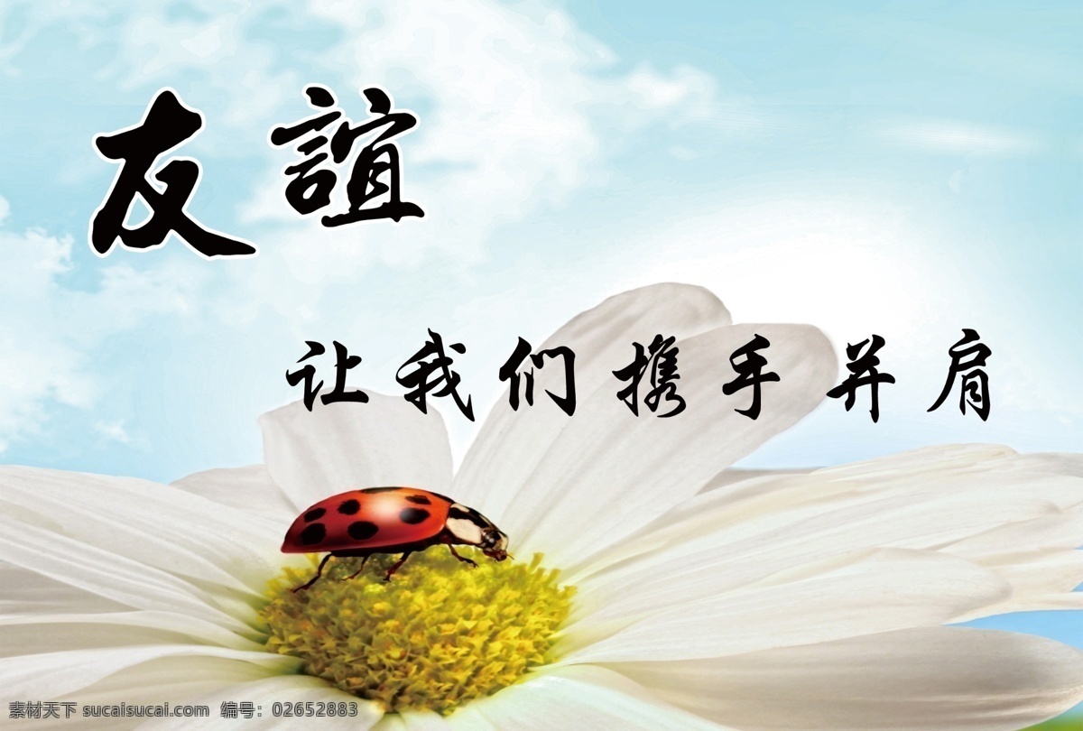 广告设计模板 花朵 蓝天 朋友 携手 友谊 源文件 展板模板 展板 模板下载 友谊展板 其他展板设计