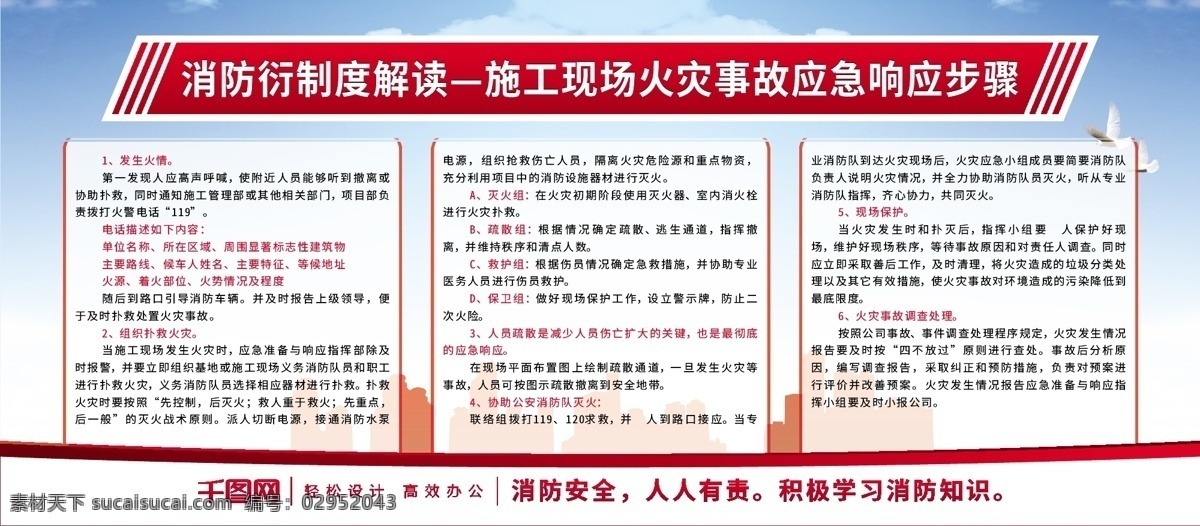 消防 衍 制度 解读 施工 现场 火灾 应急 预案 防火 火灾应急预案 应急预案 消防制度 展板
