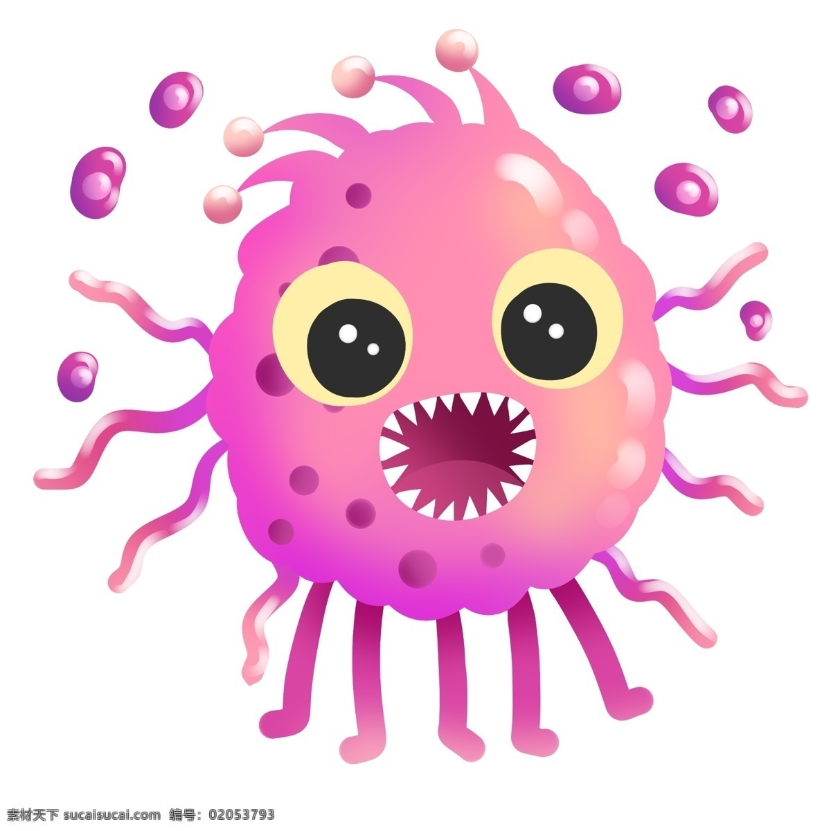 圆形 细菌 细胞 插画 圆形细菌 卡通细菌 病毒细菌 感染 细胞生物学 医疗 医学 卡通病菌 细菌装饰插画