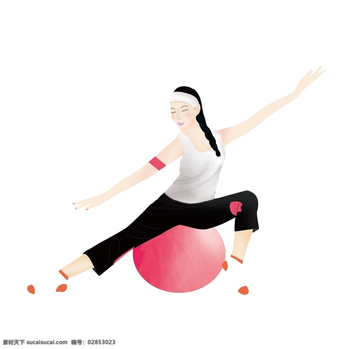 手绘 瑜珈 运动 女孩 免 抠 元素 透明元素 免抠元素 水彩人物 美丽女人