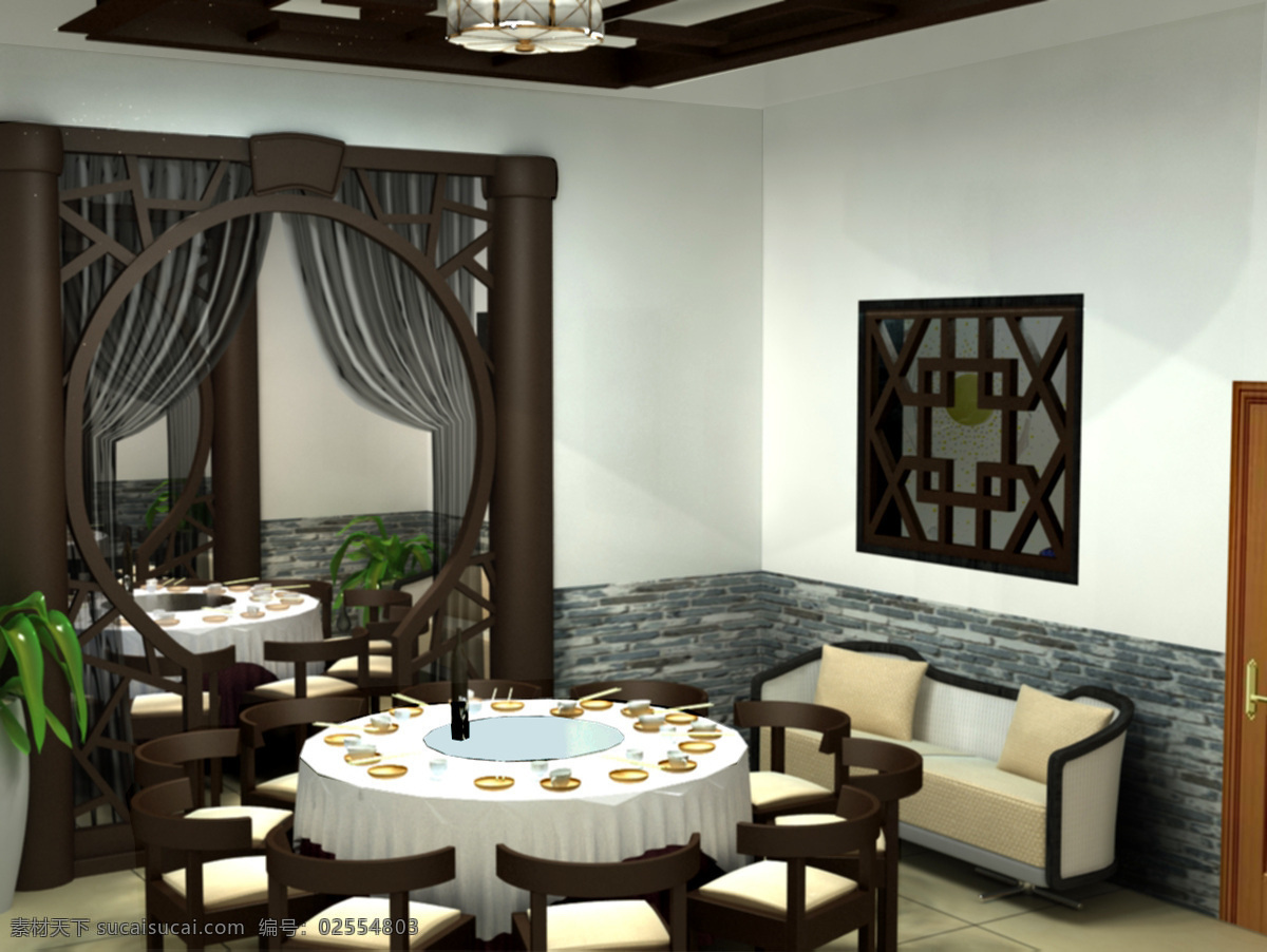 中式 餐厅 包厢 设计素材 模板下载 中式餐厅包厢 室内设计 环境设计 黑色