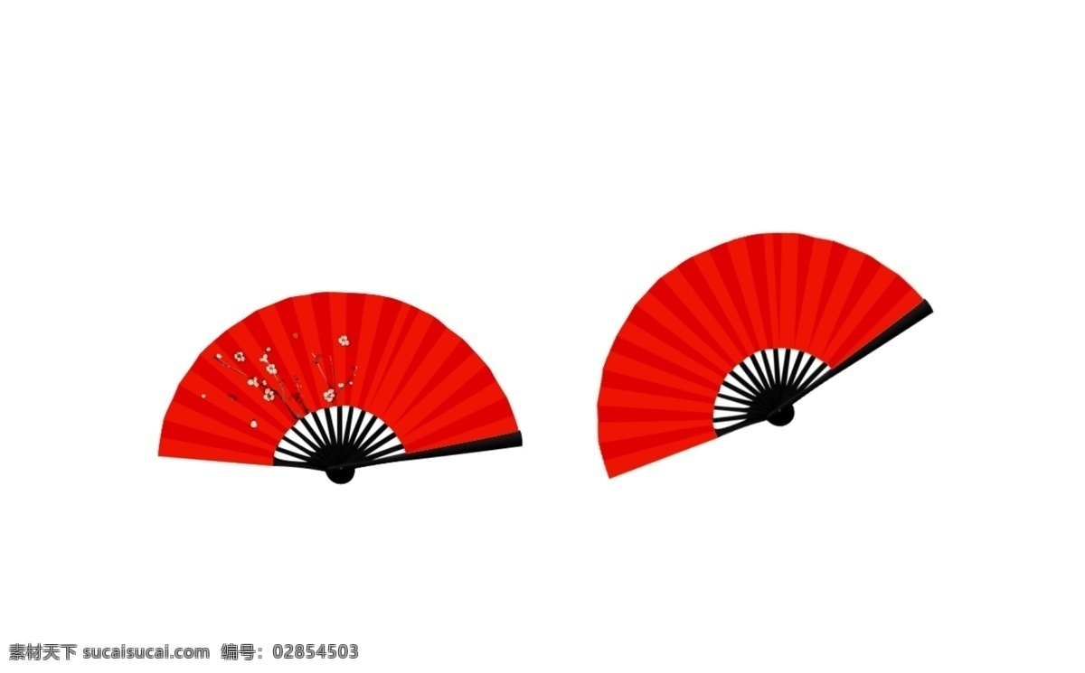 节日 红色 扇子 中国 风 新春 元素 中国风 装饰