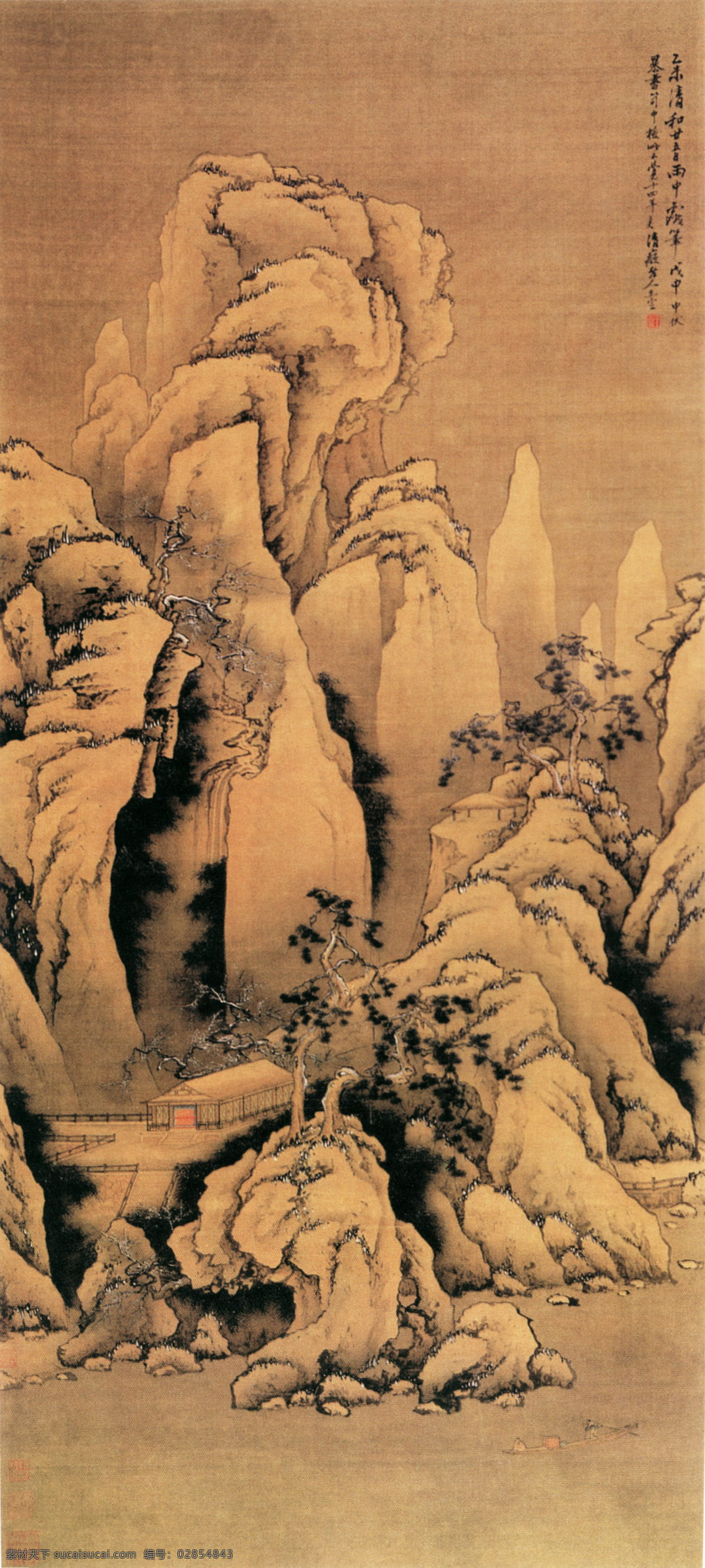 山水 国画 挂轴 国画风景写意 山水画 水墨风景画 水墨画 绘画艺术 名画 装饰画 中堂画 书画文字 文化艺术