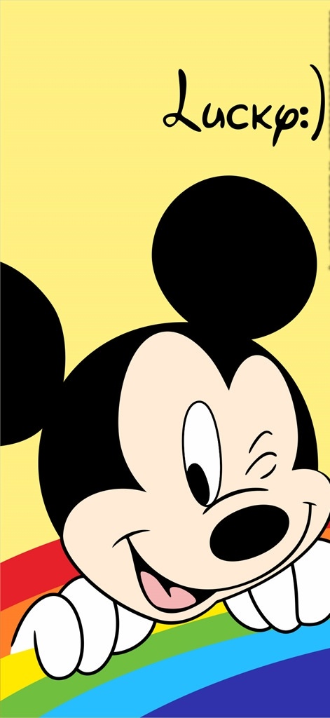 迪士尼 可爱卡通米奇 创意 彩虹 米妮 幸运壁纸 手机壳图案 情侣 印花 女生手机壳图 动漫动画
