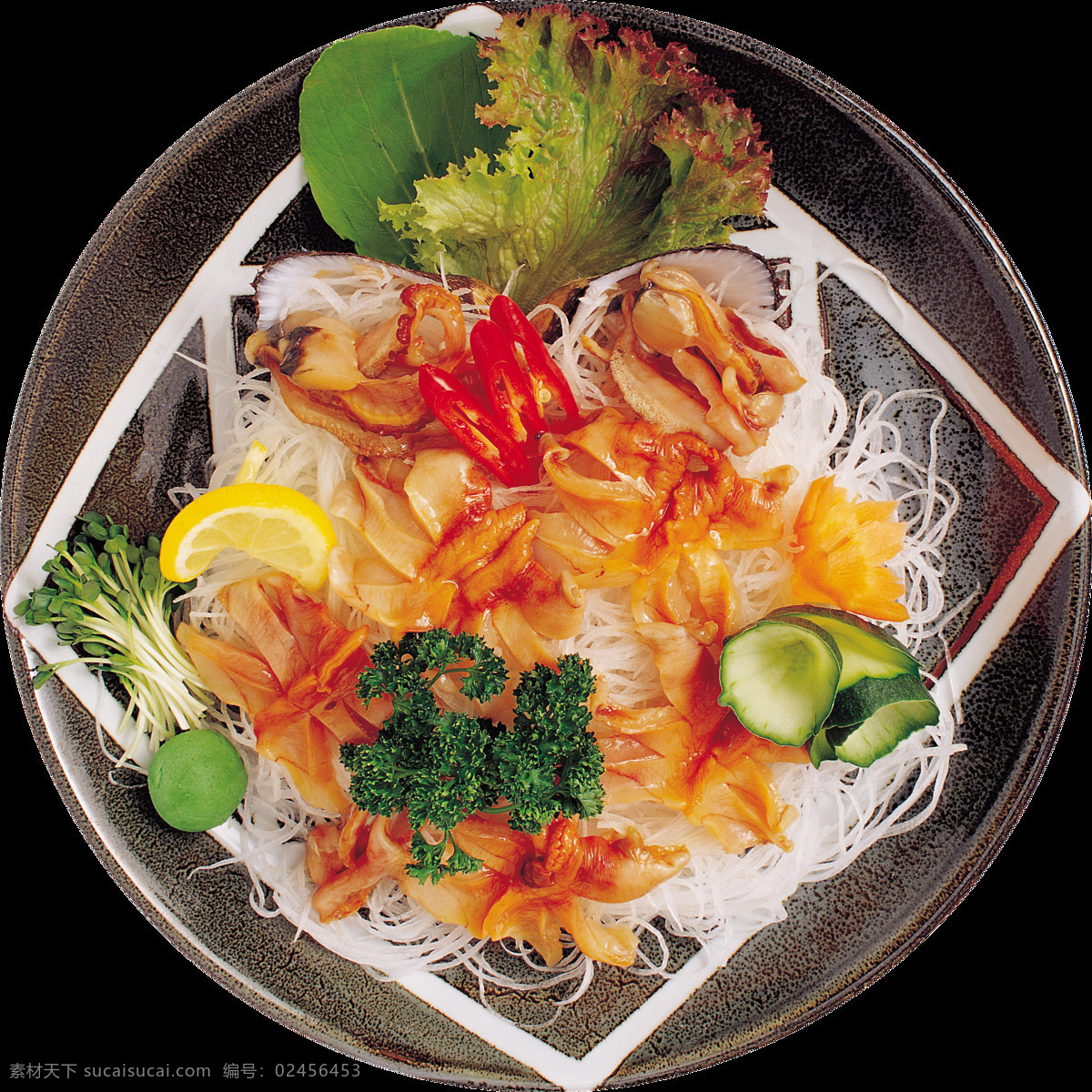 清新 精致 日式 料理 美食 产品 实物 产品实物 清新风格 日式料理 日式美食 深色盘子