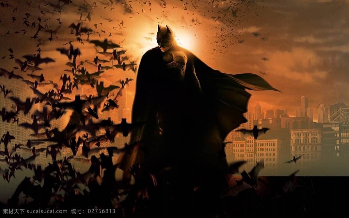 蝙蝠侠 黄昏 蝙蝠 城市 壁纸 影视娱乐 文化艺术
