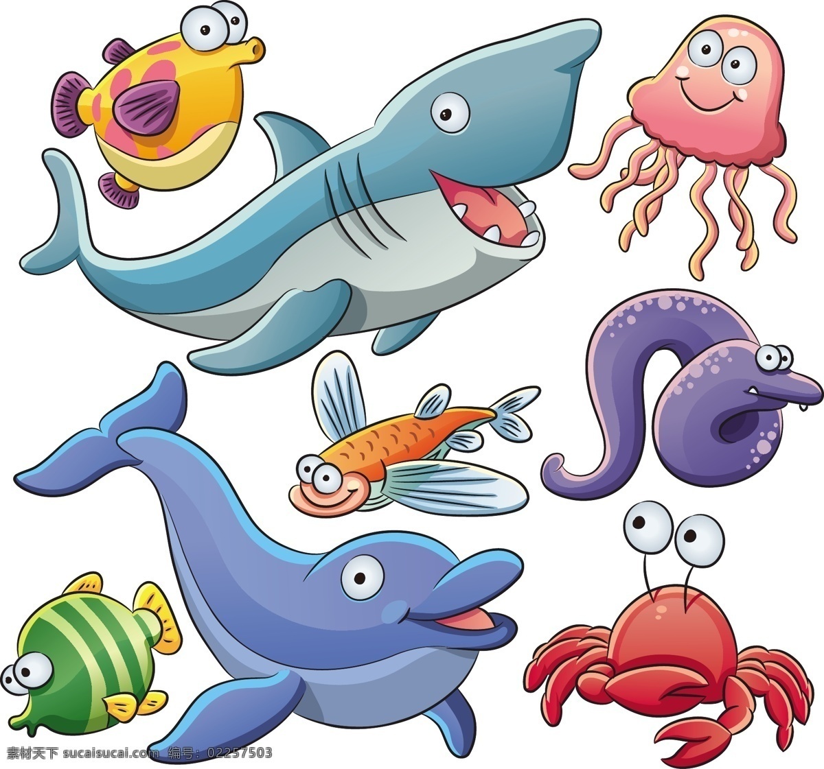 漫画 海洋 动物 海豚 海洋生物 鲸鱼 卡通 蟹 卡通漫画 5的海洋动物 海洋动物5 向量 免费 矢量 动漫下载 矢量eps pes 比目鱼 illustrator 矢量图 其他矢量图