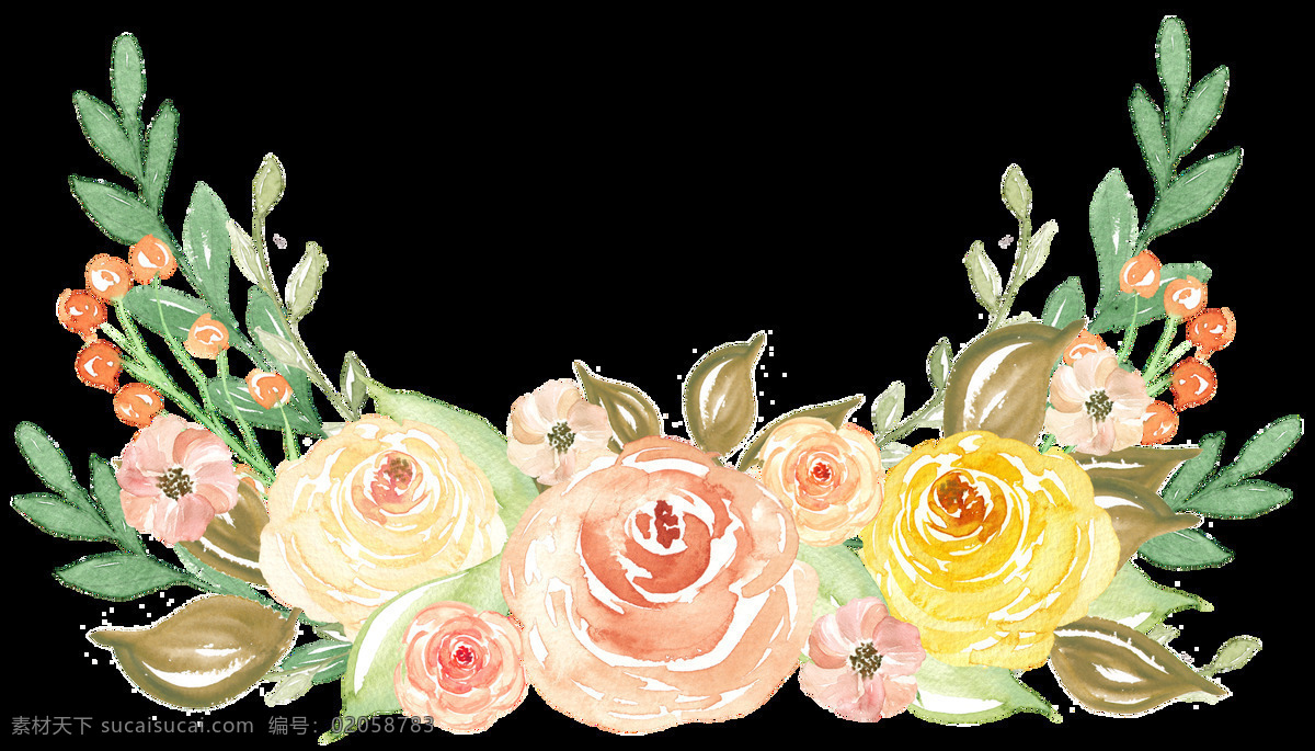 水彩 美丽 鲜花 免 扣 合集 绿色 花朵 花卉 插画 黄色 粉色 花束 花瓣 绿叶 叶子 植物 卡通 透明素材 装饰图案 淘宝 手账素材