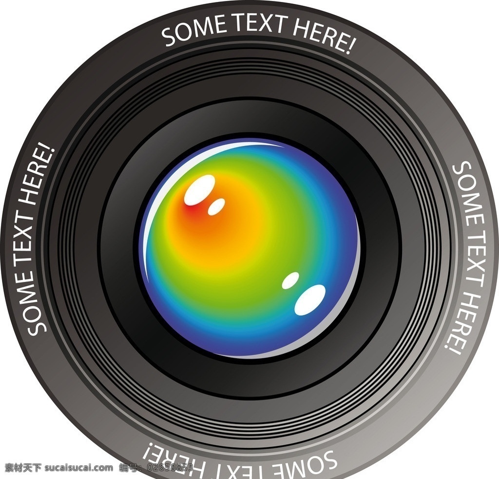 单反镜头 单反 镜头 圆形 色彩 型号 现代科技 矢量