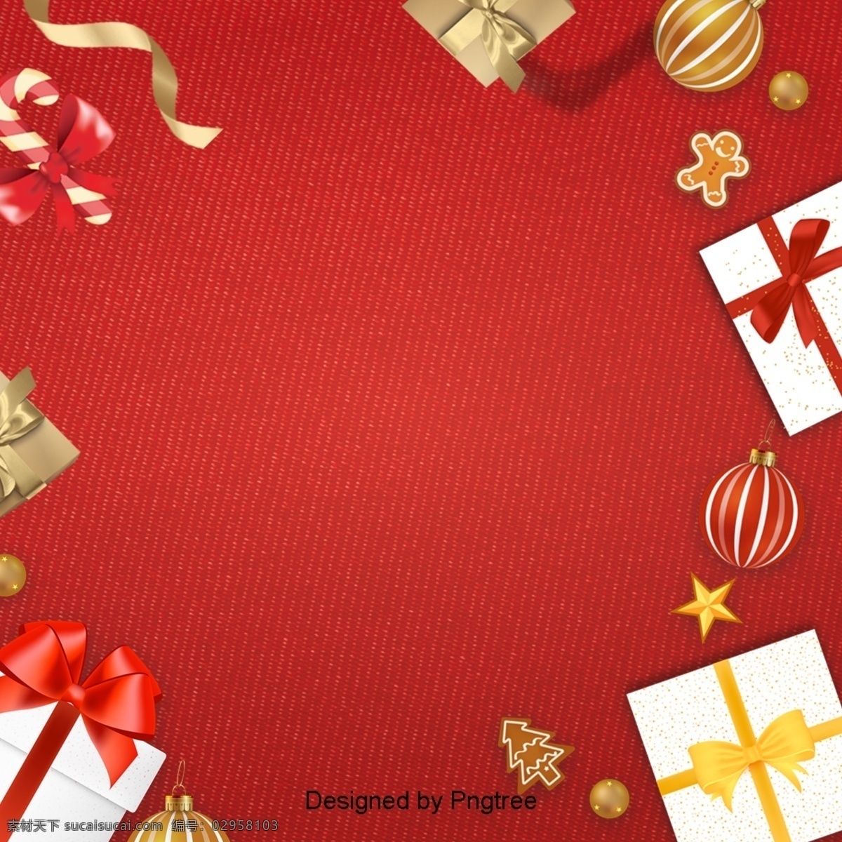 红色 复古 圣诞 丝绒 背景 颜色 球 彩色 丝带 礼盒 希望 快乐
