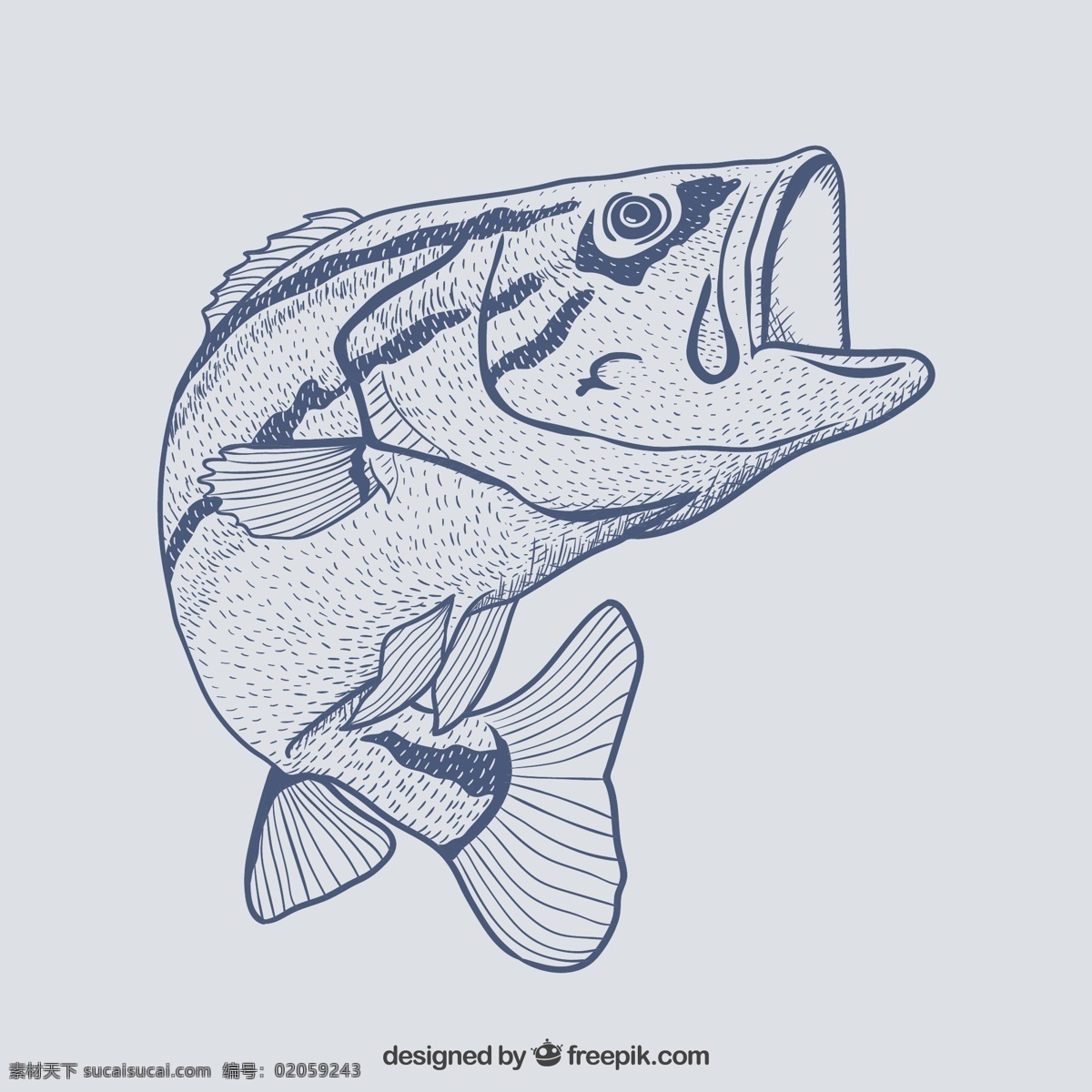 手绘鱼 食品 海洋 动物 绘制 绘图 垂钓 海鲜 手工 绘画 抽纱 手绘 图标 高清 源文件