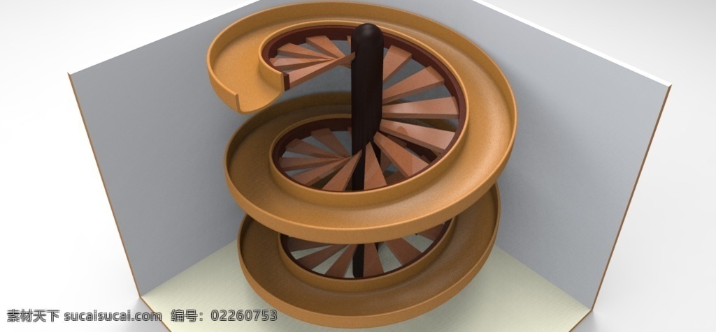 螺旋 楼梯 滑 块 步骤 孩子 滑块 3d模型素材 建筑模型