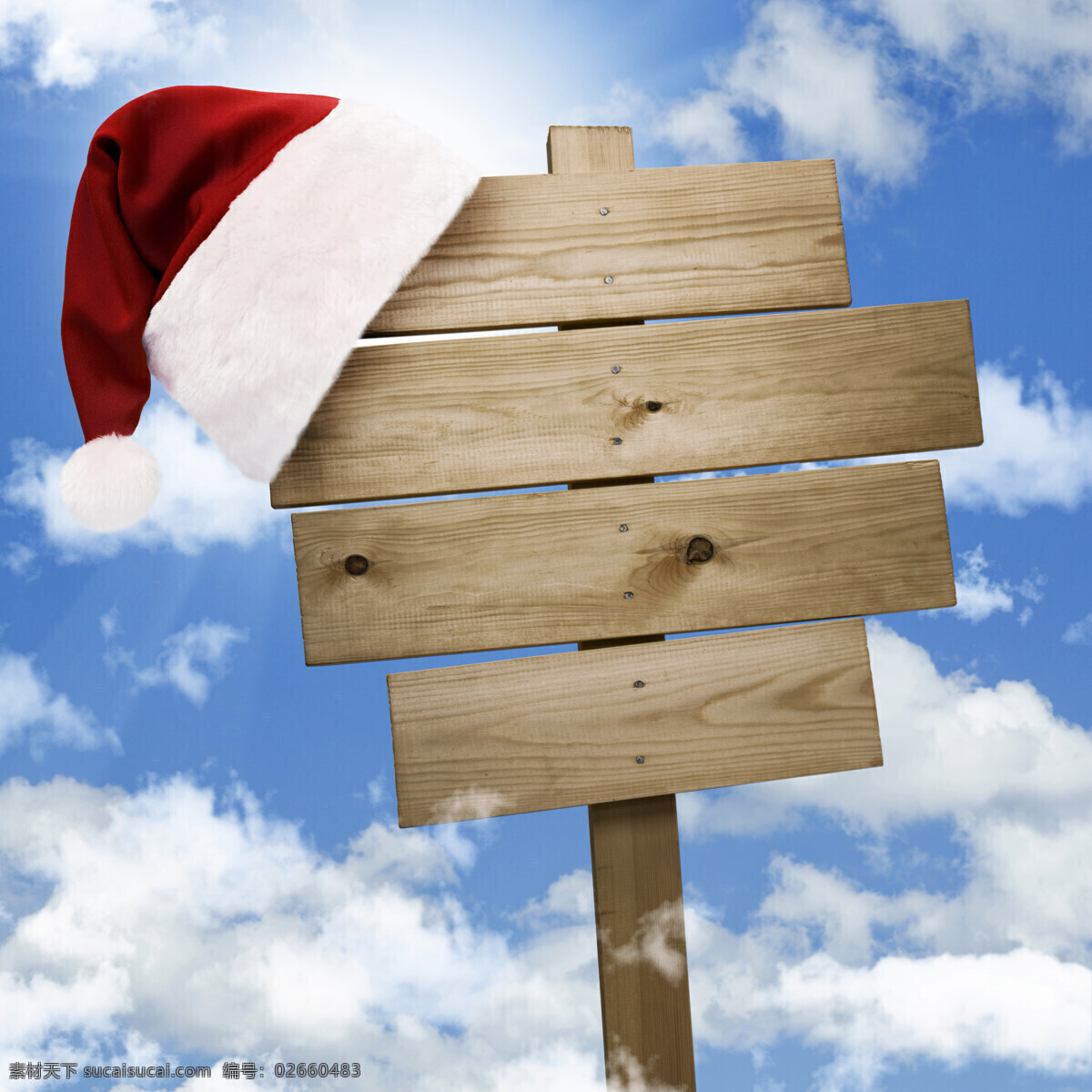 公告牌 户外 节日庆祝 蓝天白云 圣诞帽 圣诞设计 提示 圣诞 木纹 木板 公告 牌 指示牌 通知 摘要 文化艺术 psd源文件
