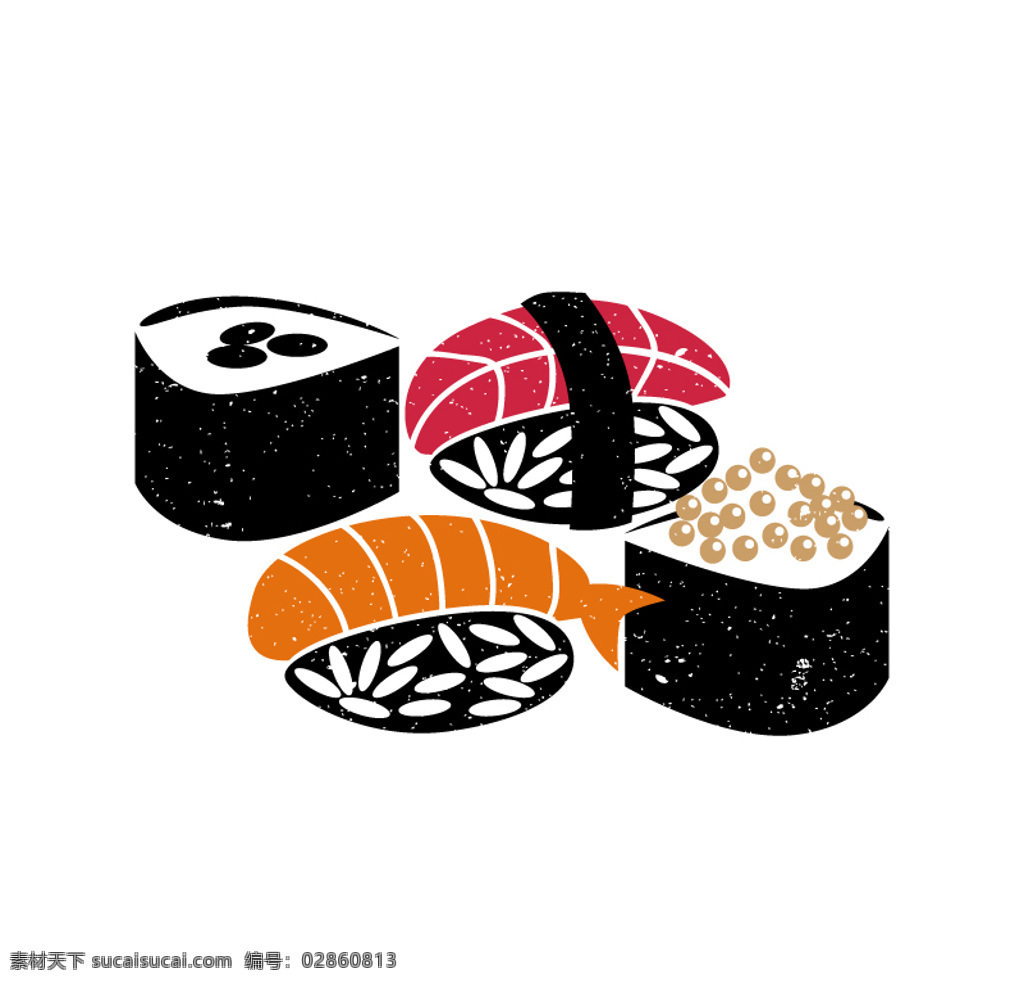 美味 日本 寿司 矢量 日式 料理 三文鱼寿司 小卷 食物 外国 吞拿鱼寿司 白色