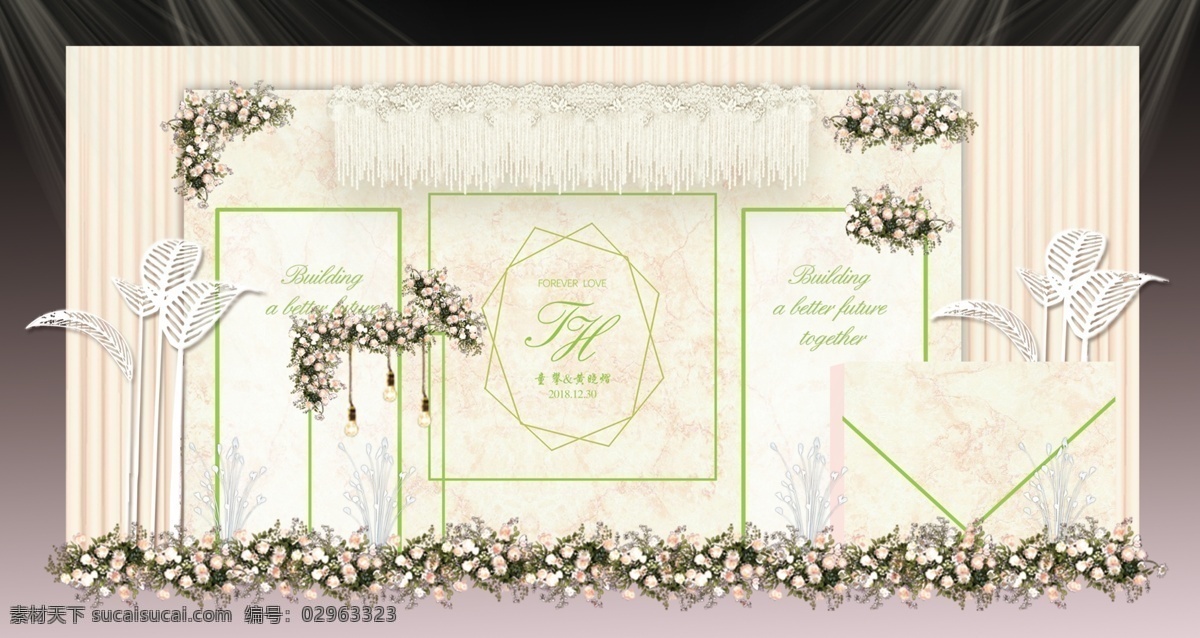 香槟 粉 婚礼 效果图 香槟粉婚礼 婚礼迎宾区 香槟色婚礼 婚礼背景 飞凌草
