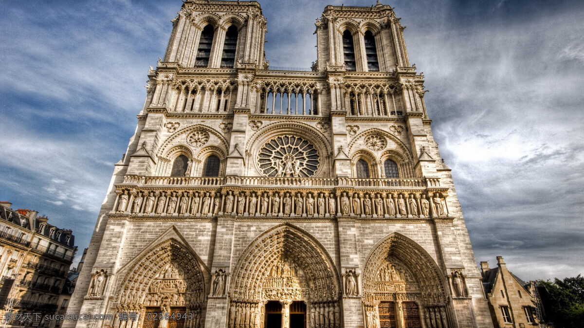 巴黎圣母院 街道 建筑 法国 欧洲 旅游 历史 巴黎 宗教 教堂 圣母院 哥特式 大教堂 天主教
