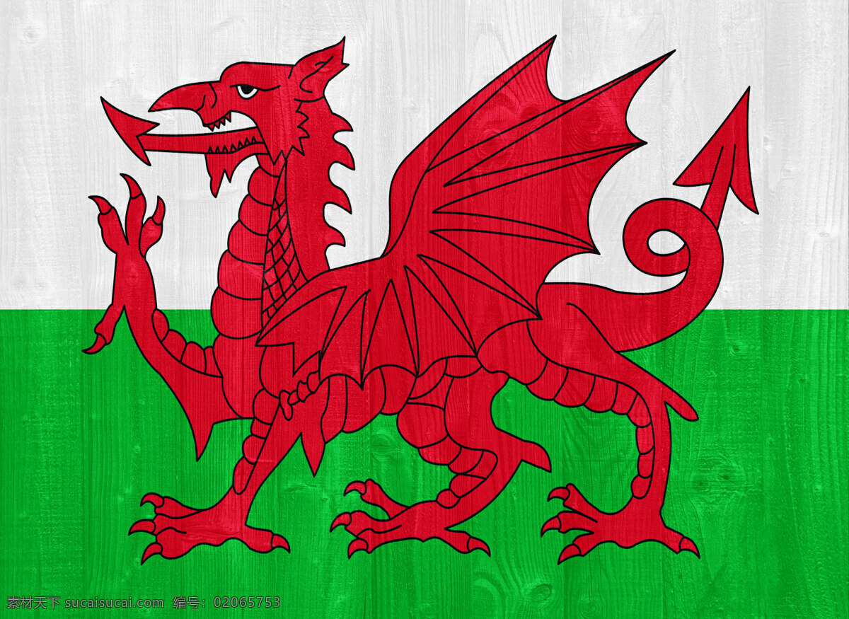 威尔士国旗 白色